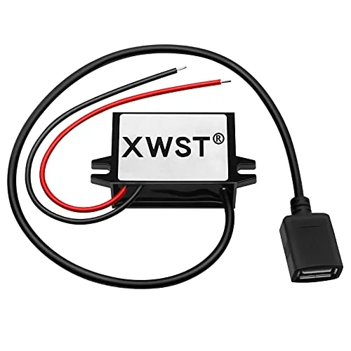 XWST DC DC 08-85V 12V 24V 36V 48V 60V 72V auf 5V Spannungswandler 3A 15W Single Female USB Wandler | Adapter Anschluss für Auto Motorrad Fahrrad E-Bike | Stromrichter Ladegerät Buck Converter