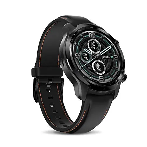 Ticwatch Pro 3 GPS-Smartwatch - Dual-Layer-Display & lange Akkulaufzeit - Smartwatches mit innovativem Dual-Layer-Display 2.0 bieten bis zu 45 Tage Akkulaufzeit im Essential-Modus und umfassende Gesundheitsüberwachung.
