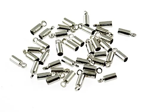 Endkappen in Platinfarben für 2,4 mm Bänder 20