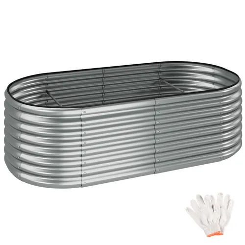 tectake® Hochbeet Metall - Wetterfestes Hochbeet für Garten - Hochbeete-Kit aus robustem Metall, ideal für die Anzucht von Kräutern und Gemüse. Mit 942l Volumen und großzügigen Maßen ist es perfekt für jeden Garten.