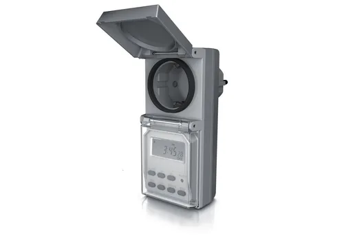 BEARWARE Zeitschaltuhr, digital, für den Außenbereich / Outdoor, mit Zufallsfunktion, IP44, Countdown