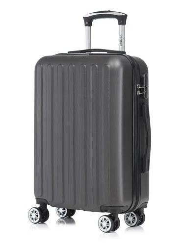 YONSLY Hartschalenkoffer Set M, Grau - Trolley Reisekoffer mit 4 Rollen - Robuster Reisekoffer aus leichtem ABS-Material mit 360°-Doppelrollen für mühelose Mobilität. Integriertes Sicherheitsschloss sorgt für Schutz Ihrer Wertsachen. Ideal für Reisen und den täglichen Gebrauch.