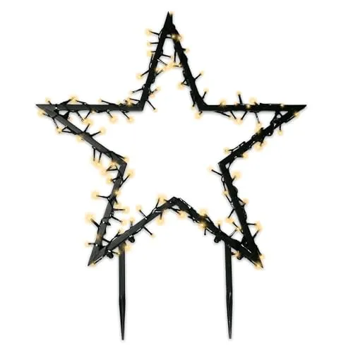 Gartenpirat LED-Stern für außen 60-150 cm - Beleuchtete Weihnachtssterne, verwandeln Sie Ihren Garten in ein festliches Winterwunderland mit einem robusten, vormontierten LED-Stern und praktischer Timer-Funktion für mühelose Nutzung.