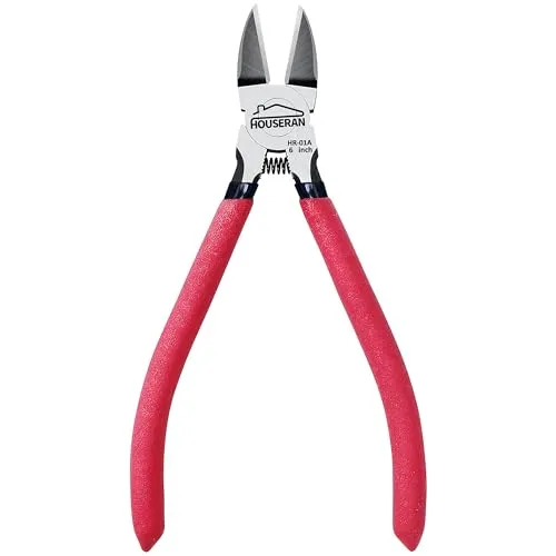 HOUSERAN Seitenschneider, 152mm, Bündigschneider, Drahtschneider, Seitenschneider Zange, Elektronik Zange für Schmuck, Basteln, Kabelbinder, 1 Pack