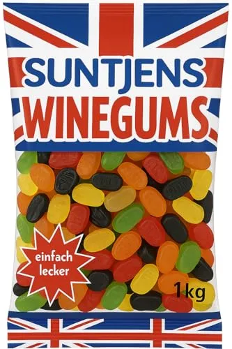 Suntjens Winegums 1 kg – Fruchtige Weingummis im Beutel – Bunter Naschspaß für Groß & Klein – Perfekt für Partys, Kindergeburtstage, Schule & Büro