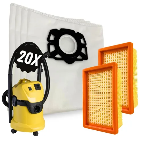 Staubsaugerbeutel 2 Filter für Kärcher KFI 487 MV4 MV5 MV6 - Hochwertige Staubsaugerbeutel und Filter für Kärcher Modelle, ideal für eine gründliche Reinigung und einfache Handhabung, Set enthält 22 Teile.