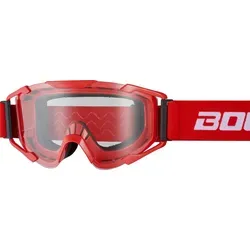 Bogotto B-ST Motocross Brille - rot/weiß, Einheitsgröße - Sportbrillen mit flexiblem Polyurethan-Rahmen und 100% UV-Schutz, ideal für maximalen Komfort und Schutz auf dem Track.