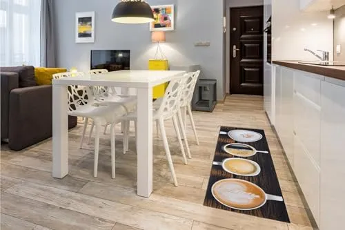 Andiamo Küchenläufer Kitchen Coffee 50 x 150 cm - Eleganter Teppichläufer aus 100 % Vinyl, ideal für die Küche. Mit seinem modernen Design bringt er Stil und Komfort in Ihr Zuhause.