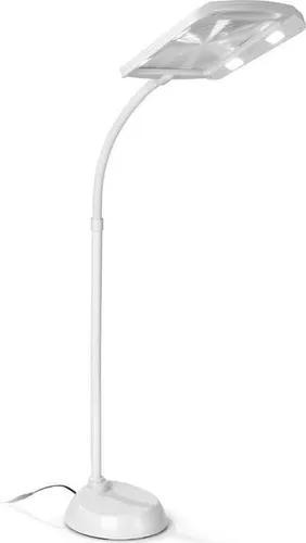 MAXXMEE LED-Lupenleuchte 360° drehbarer Flexibler Lampenhals Vergrößerung 8 Dioptrien leistungsstarke LEDs Stabiler Standfuß Schalter am Lampenkopf