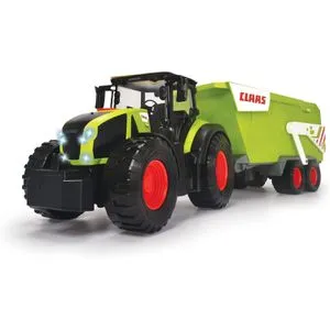 Dickie Toys Claas Farm Tractor & Trailer - Spielzeugauto – CLAAS Traktor mit 64 cm und Anhänger, ausgestattet mit Licht & Sound, ideal für Kinder ab 3 Jahren, fördert kreatives Spielen auf dem Bauernhof.