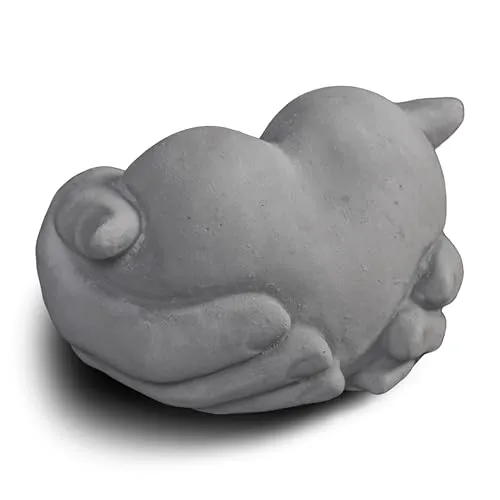 Gartendekoparadies Herz in Hand in grau von gartendekoparadies