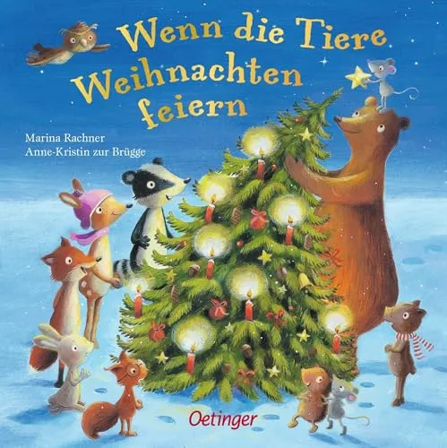 Wenn die Tiere Weihnachten feiern: Bilderbuch in blau von Oetinger