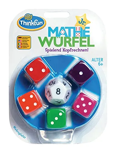 ThinkFun - 76316 - Mathe Würfel Junior - Grundrechenarten spielerisch Vertiefen, Lernen ohne es zu merken. EIN Würfelspiel für Kinder ab 6 Jahren