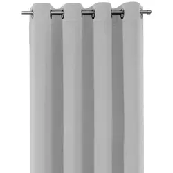 Beautex Verdunkelungsvorhang – Blickdichte Ösen Gardine in Grau/Silber - Gardinen – Perfekt für einen erholsamen Schlaf, dieser 300 cm x 245 cm große Vorhang bietet effektiven Lichtschutz und lässt sich leicht kürzen.