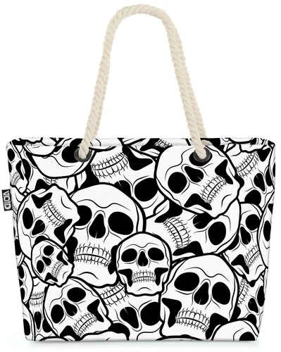 VOID Tasche Totenkopf Biker Skelett Rocker Skull - Stylische Handtasche für Damen, ideal für Freizeit und Reisen. Mit schmutzabweisendem und wasserabstoßendem Material, bietet sie Platz für all deine Essentials. Perfekt für den Strand oder das Shopping!
