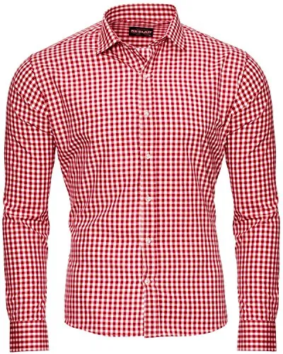 Reslad Herren Hemd - Rotes Slim Fit Karohemd mit Bügelleichtem Schnitt, Langarm RS-7007, Gr. XL - Stylishes kariertes Herrenhemd im Vichy Karomuster. Das bügelleichte Slim Fit Hemd ist der perfekte Begleiter für Büro und Freizeit. In mehreren Größen erhältlich, bringt es neuen Schwung in deinen Kleiderschrank!