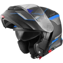 Bogotto V271 Delta Klapphelm, schwarz-blau, Größe XS - Motorradhelm mit integriertem Sonnenvisier, herausnehmbarem Innenfutter und optimiertem Belüftungssystem für höchsten Komfort und Sicherheit.