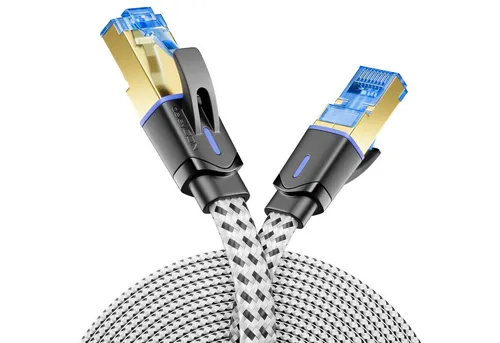 deleyCON deleyCON 7,5m CAT8 Flach Netzwerkkabel 40 Gbit/s, RJ45, Kupfer, LAN-Kabel