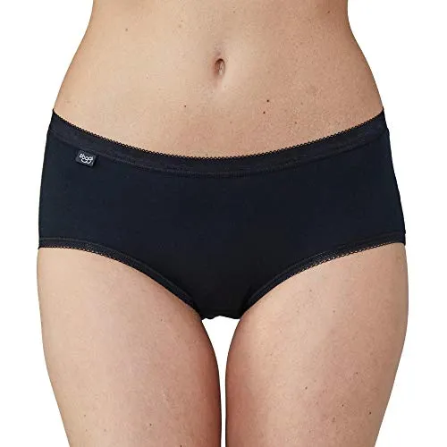 sloggi Midislip Basic+ (2er Pack) - Funktionsunterwäsche aus Baumwollmix, bietet perfekten Sitz und hohen Tragekomfort mit weichen Nähten und elastischem Bund in Größe 48.