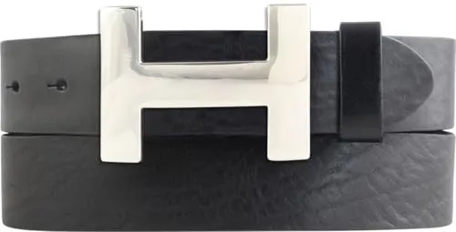BELTINGER Designer Gürtel HENRY aus Vollrindleder 4 cm | Eleganter Ledergürtel für Damen und Herren 40mm | Silber glänzend | Schwarz 90cm