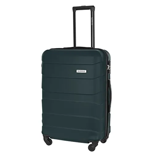 BARRENS Mittelgroß Koffer Trolleys Hartschalenkoffer ABS Material Reisekoffer für Flugzeug mit 4 Rollen Spinnerräder Rollkoffer Gepäck Suitcase Mittel Groß Leicht 66x46x26 cm 60 L (Grün)