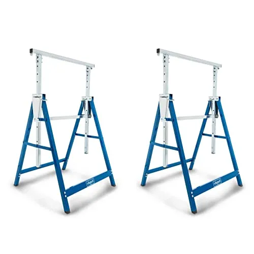 Scheppach Teleskop-Arbeitsbock TUG200 - 2 Stück - Ständer mit max. Belastbarkeit von 200 kg und verstellbarer Arbeitshöhe von 800-1300 mm, ideal für vielseitige Einsatzmöglichkeiten.