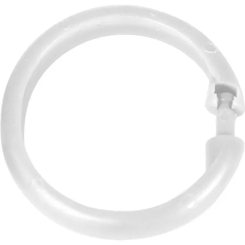 WENKO Duschvorhangringe groß Weiß 12er Set - Duschvorhangringe in extra großer Ausführung, ideal für dicke Duschstangen. Einfach zu öffnen und zu schließen, perfekt für unkompliziertes Einfädeln. Set mit 12 Ringen aus solidem Kunststoff.