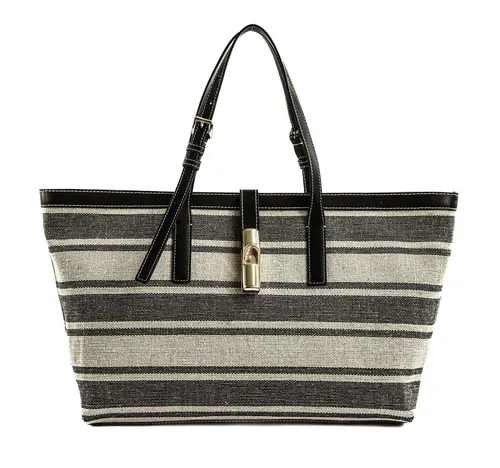 Furla Debby L Shopper - Damen | Beige-Blau | WB02007-BX4353-4296S - Eleganter Furla Debby L Shopper aus hochwertigem Canvas in toni indigo. Ideal für den täglichen Gebrauch und bietet ausreichend Platz für Ihre Essentials.