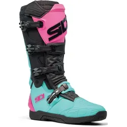 Sidi XPower SC Motocross Stiefel, schwarz-pink-grün, Größe 50 - Motorradstiefel mit Thermogeformter Zunge, rutschfestem Wadenschutz und Flex-System für optimalen Komfort und Sicherheit beim Fahren.