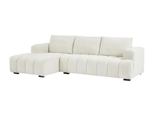Vente-unique-Ecksofa - Ecke Links - Strukturstoff - Beige - BENOLA