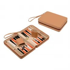 Philos 1710 - Backgammon Leros, magnetisches Reise-Set mit Tragegriff - Gesellschaftsspiel für 2 Personen, ideal für unterwegs. Magnetische Spielsteine verhindern das Verrutschen während des Spiels.