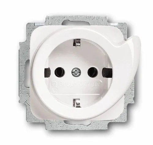 Busch-Jaeger 20 EUCDR-214 Busch-Servicesteckdose,mit Befestigungskrallen, alpinweiß glänzend, Reflex SI