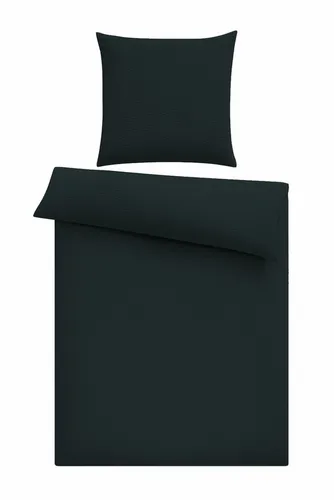 One Home Bettwäsche Seersucker Uni, Seersucker, 2 teilig, Knitterfrei, weich