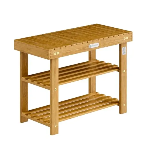 Casaria® Schuhregal mit Sitzfläche aus Massivholz - Drohnen Zubehör - Das elegante Schuhregal aus FSC®-zertifiziertem Akazienholz bietet Platz für Schuhe und Handtaschen, ist belastbar bis 160kg und vereint Sitzbank und Stauraum in einem.
