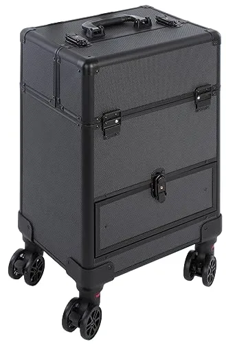 SEVICO Kosmetikkoffer - Professioneller Make-up Rollkoffer mit 360° Drehrollen - Reisetasche für Kosmetiker und Visagisten, abschließbar mit 2 Schlüsseln und geräumigem Innenraum. Ideal für die Reise mit 4 Leichtlaufrollen für müheloses Bewegen.