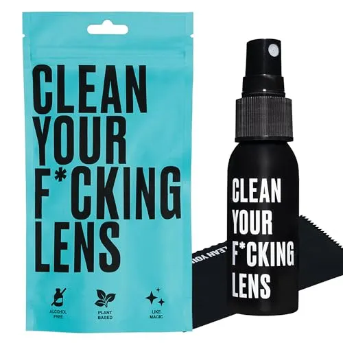 CYFL - Professionelles Reinigungsset speziell für Objektive, Brillen und Glas – Alkoholfreies Reinigungsspray & Mikrofasertuch für Objektive, Kamera, DSLR, Smartphone, Laptop, Brillen & Displays