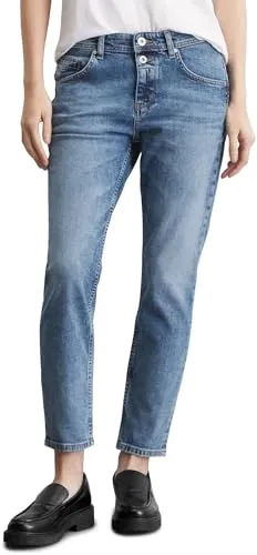 Marc O'Polo Damen Boyfriend Jeanshose mit Stretch, Blau (Sustainable Clean Blue Wash) - Jeans, sportliche Eleganz trifft auf modernen Boyfriend Fit für optimale Bewegungsfreiheit und nachhaltigen Tragekomfort.