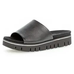 Gabor Pantolette - Komfortschuhweite G, Plateau in Schwarz - Pantoletten in Komfortschuhweite G (weit) mit einem eleganten Plateau von 3 cm, ideal für den Sommer und perfekten Tragekomfort.