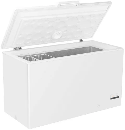 HAIER HCE321T Gefriertruhe - Große Lagerkapazität - Tiefkühler mit 319 l Volumen, energieeffizient dank isolierendem mikrozellularen Schaum und mit Super-Gefrieren-Funktion für schnelles Einfrieren von Lebensmitteln.