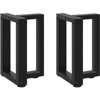 vidaXL Couchtischbeine T-Form 2 Stk. Schwarz 28x25x(42-43) cm - Tischbeine aus pulverbeschichtetem Stahl, verstellbare Nivellierfüße für Stabilität auf unebenen Böden. Ideal für individuelle Couchtischgestaltung.