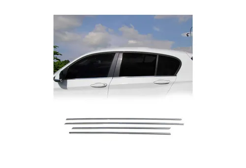 OMAC Zierleisten-Aufkleber für BMW 1er F20 (2011-2019) - Edelstahl Chrom, 4tlg - Hochwertige Edelstahl-Autoaufkleber, rostbeständig und einfach zu reinigen. Schützen Sie Ihr Fahrzeug vor Kratzern und verleihen Sie ihm ein stilvolles Aussehen.