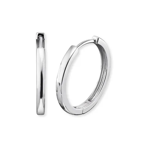 Engelsrufer Creolen LISA - Glänzende Ohrringe aus Silber 925 - Ohrringe aus handgefertigtem Silber 925 mit rhodiniertem Glanz, ideal für jeden Anlass von Büro bis Party. Perfektes Geschenk zu Geburtstag oder Weihnachten!