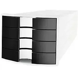 HAN Schubladenbox IMPULS 2.0 - 4 geschlossene Schubladen für DIN A4 C4, stapelbar, mit Auszugsperre und umweltfreundlichem Design, Made in Germany