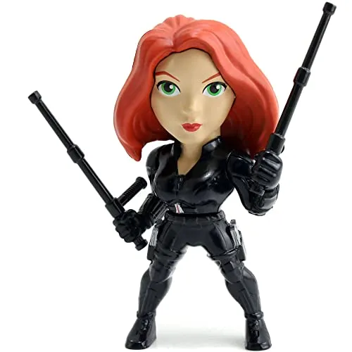 Jada Toys 253221014 Marvel Black Widow Figur, Die-cast, Sammelfigur, 10 cm, schwarz