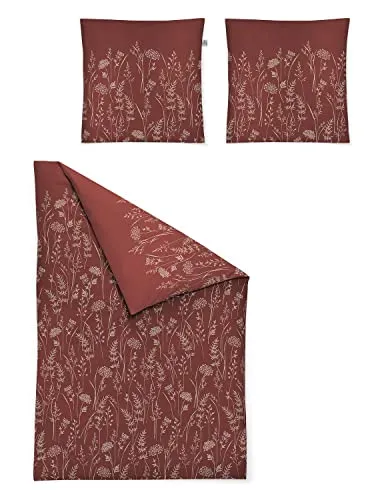Irisette Mako-Satin Bettwäsche Set Verona 8298 rot 155x220 cm - Hochwertige Bettwäsche aus 100% Baumwolle mit Seidenglanz, bügelleicht und trocknergeeignet. Genießen Sie italienisches Flair und besten Schlafkomfort dank feuchtigkeitsregulierendem Mako-Satin.