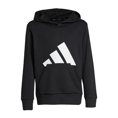 adidas BIG LOGO Hoodie für Jungen in Schwarz-Weiß, Größe 176 - Hochwertiger Hoodie für Kinder mit großer Logoprint, fester Kapuze und Kängurutasche; aus weichem French-Terry für besten Tragekomfort, ideal für den Alltag.