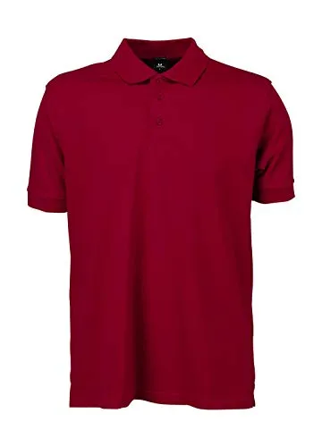 Tee Jays Herren Stretch Deluxe Pique Poloshirt - bis 5XL - Deep Red - Herren-Shirts mit optimaler Passform und nachhaltiger Bio-Baumwolle. Bequem und stilvoll, ideal für jeden Anlass.