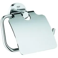 GROHE Essentials - WC-Papierhalter, kratzfeste Chromoberfläche und einfache Montage, pflegeleicht und mit Abdeckung