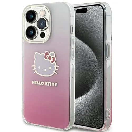 CG MOBILE Hello Kitty HKHCP14LHDGKEP Hülle für iPhone 14 Pro - Standard Handyhüllen mit einzigartigem IML Gradient Electrop Kitty Head Design, bietet Schutz und einen stylischen Look in Rosa.