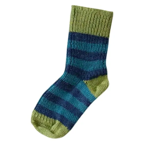 Baby und Kinder Ringelsocke - 25-26 maigrün-jeans-petrol | HIRSCH NATUR